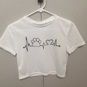 Love dog heart beat crop top